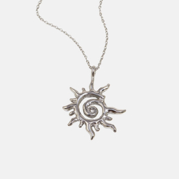 Simple Sparkling Sun Stainless Steel Zircon Pendant