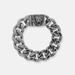 Punk Lion Head Cuban Chain Stainless Steel Bracelet