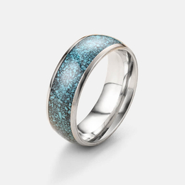 Gradual Opal Stars Stainless Steel Ring