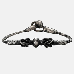 Sterling Silver Men's Transfer Braided Bracelet