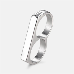 Simple Double Rings Stainless Steel Ring