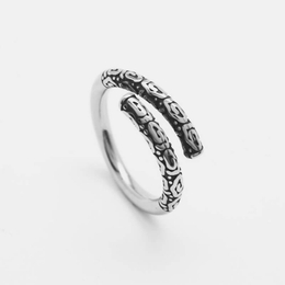 Vintage Golden Cudgel Stainless Steel Open Ring