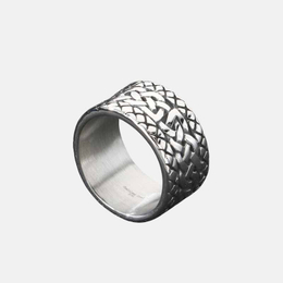 Punk Chain Braided Pattern Stainless Steel Ring