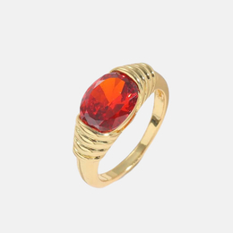 Minimalist Ruby Copper Ring