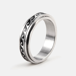 Wave Pattern Rotatable Stainless Steel Spinner Ring