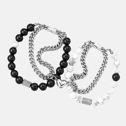 Multi-layer Heartbeat Stainless Steel Couple Bracelet
