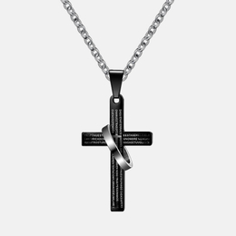 Hiphop Bible Prayer Cross Men's Necklace