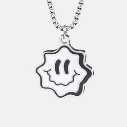 Two-tone Smiley Face Stainless Steel Pendant