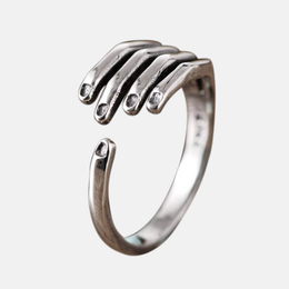 Finger-Shaped Opening Sterling Silver Ring
