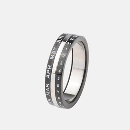 Number Date Stainless Steel Spinner Ring