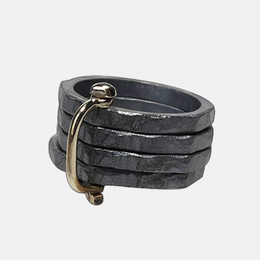 Multi-Layer Movable Sterling Silver Couple Ring