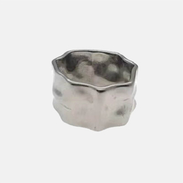 Minimalist Design Hammered Sterling Silver Ring