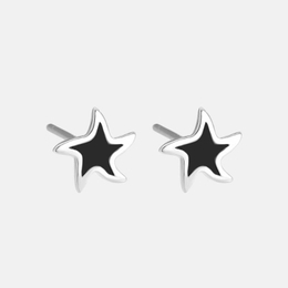 Simple Five-Pointed Star Sterling Silver Earrings