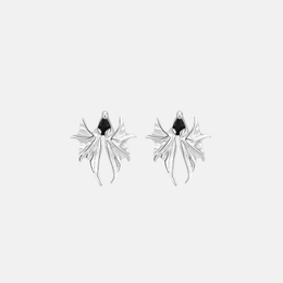 Simple Butterfly Gem-Set Sterling Silver Stud Earrings