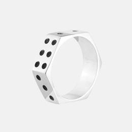 Punk Hexagonal Dice Stainless Steel Ring