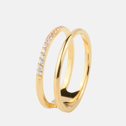 Simple Double Layer Hollow Stainless Steel Ring