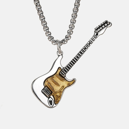 Punk Style Rock Electric Guitar Brass Pendant