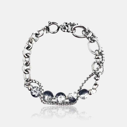 Double Layer Burst Beads Stainless Steel Bracelet