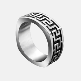 Simple Great Wall Pattern Stainless Steel Ring