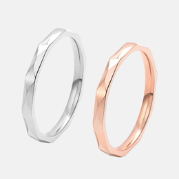 2mm Minimalist Diamond Cut Stainless Steel Ring