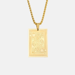King Of Hearts Stainless Steel Poker Pendant