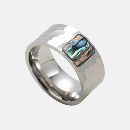 Vintage Hammered Stainless Steel Ring