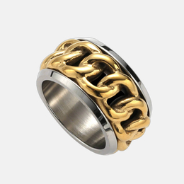 Rotating Chain Stainless Steel Men's Spinner Ring