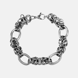 Hip Hop Multi-Ring Stainless Steel Bracelet