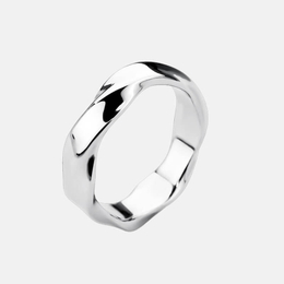Minimalist Corrugated Stainless Steel Ring