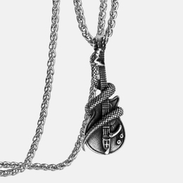 Punk Snake Guitar Stainless Steel Retro Pendant