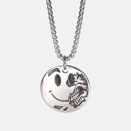 Half Devil Smiley Stainless Steel Pendant