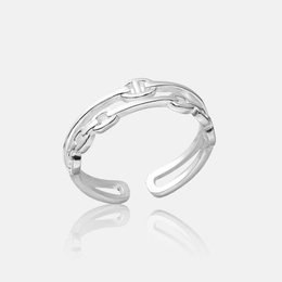 Anillo de plata de ley con nariz de cerdo de doble capa