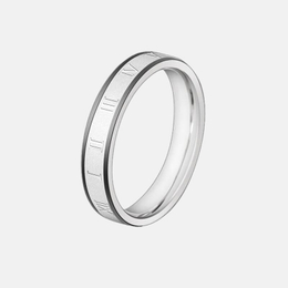Simple Roman Numeral Stainless Steel Ring