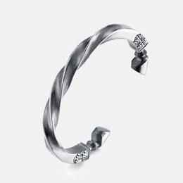 Bracciale aperto Mobius Strip a ferro di cavallo in acciaio inossidabile