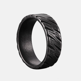 Simple Line Textured Stainless Steel Band Ring
