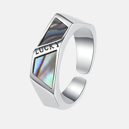 Lucky Shell Sterling Silver Adjustable Ring