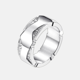 Fashion gold-plated stainless steel couple ring