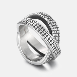 Anello in acciaio inossidabile con nodo a X
