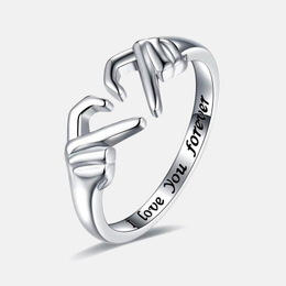 Gesture Love Heart Letter Sterling Silver Open Ring
