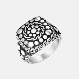 Vintage Pebble Pattern Stainless Steel Ring