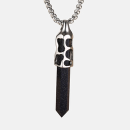 Hexagonal Prism Gemstone Sword Stainless Steel Pendant