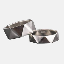 Geometric Diamond Sterling Silver Ring