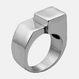 Anillo de hombre de acero inoxidable brillante