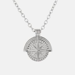 Punk Coin Compass Stainless Steel Pendant