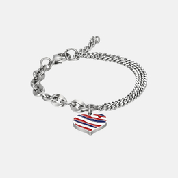 Simple Colorful Love Heart Stainless Steel Bracelet