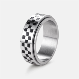 Check Flag Stainless Steel Spinner Ring
