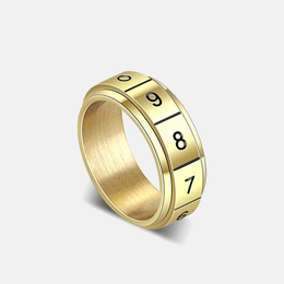 Fashion Numeral Stainless Steel Spinner Ring