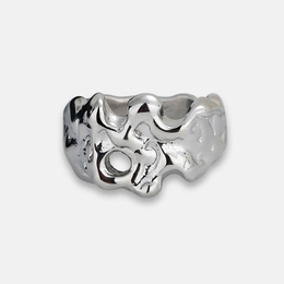 Silver Lava Design Stainless Steel Ring