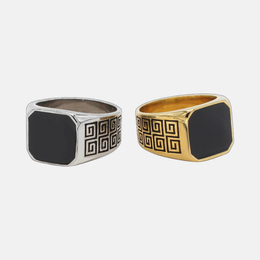Classic Black gem Stainless Steel Ring