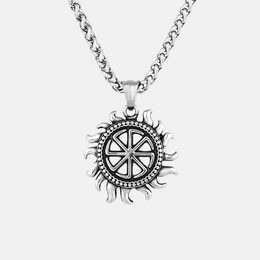Simple Hollow Sun Wheel Stainless Steel Pendant